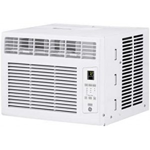 GE Electronic Window Air Conditioner 6000 BTU, Efficient Cooling for Smaller Areas Like Bedrooms and Guest Rooms, 6K BTU Window AC Unit with Easy Install Kit, White