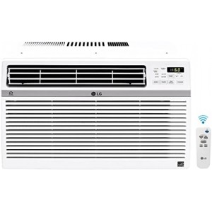 LG 8,000 BTU Smart Window Air Conditioner, Cools up to 350 Sq. Ft, Smartphone and Voice Control Works ThinQ, Amazon Alexa and Hey Google, Energy Star, 3 Cool & Fan Speeds, 115V, White