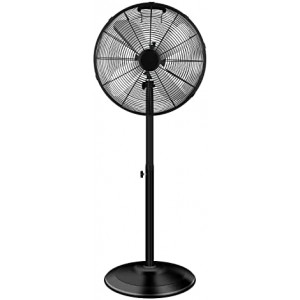 16 Inch High Velocity Stand Fan, Adjustable Heights, 75°Oscillating, Low Noise, Quality Made Fan with 3 Settings Speeds, Heavy Duty Metal for Industrial, Commercial, Residential, Color: Black