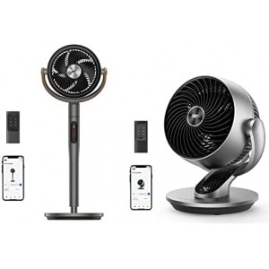 Dreo Smart Fan for Bedroom, Pedestal Fan with WiFi/Voice Control, 105°+120° Oscillating Fan & Smart Fan for Bedroom, Powerful 70 ft Whole Room Air Circulator Fan, 120°+90° oscillating fans
