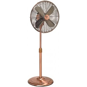 Deco Breeze DBF0209 Pedestal Standing 3 Speed Oscillating Fan with Adjustable Height, 16 Inches, Brushed Copper
