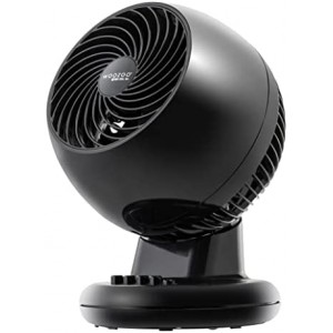 IRIS USA WOOZOO Oscillating Fan, Vortex Fan, Air Circulation, 3 Speed Settings, 6 Tilting Head Settings, 46ft Max Air Distance, Medium, Black