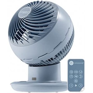 IRIS USA Oscillating Fan, Vortex Fan, DC Motor Quiet and Eco Friendly, 8-in-1 Fan w/ Remote/ Timer/ Multi Oscillation/ 10 Speed Settings, 89ft Max Air Distance, Medium, Steel Blue (594347)