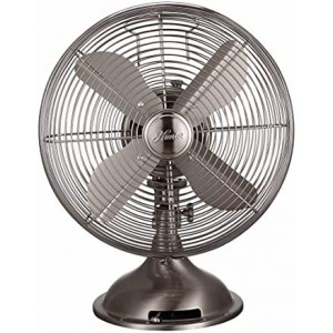 HUNTER 90400z All Metal Retro Table Fan - Powerful 3 Speeds and Smooth Oscillation, 12