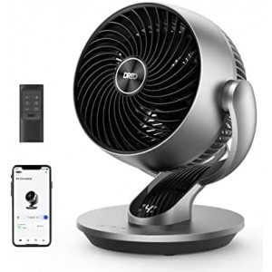 Dreo Smart Fans for Home Bedroom, Powerful 70 ft Whole Room Air Circulator Fan, 120°+90° oscillating fans for indoors with Voice Control, 4 Speeds, 5 Modes, 12H Timer, 9